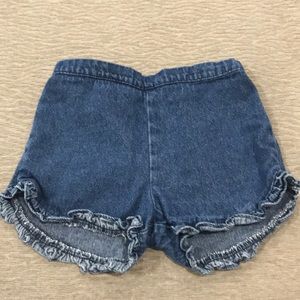 Toddler denim ruffle shorts